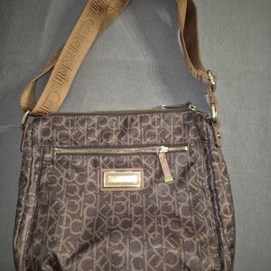 Calvin Klein Brown Signature Crossbody Bag